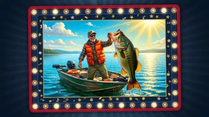 Ilustración inspirada en Big Bass Bonanza 1000