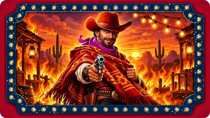 Ilustración inspirada en Mega Fire Blaze: Wild Pistolero